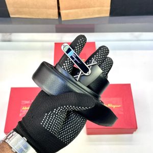 FerragamoO Belt Silver Black  Premium Quality