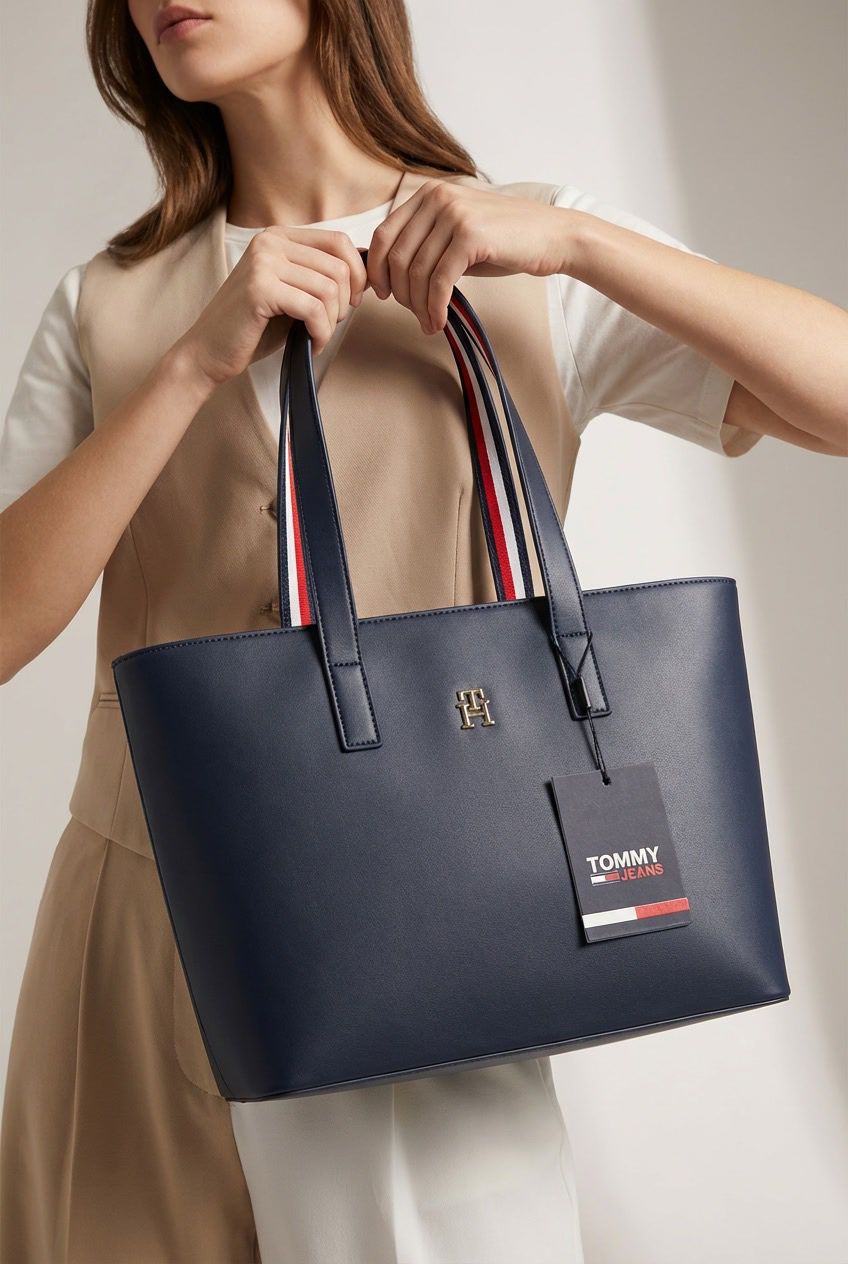 ommye Hilfigeer PU Structured Tote Bag