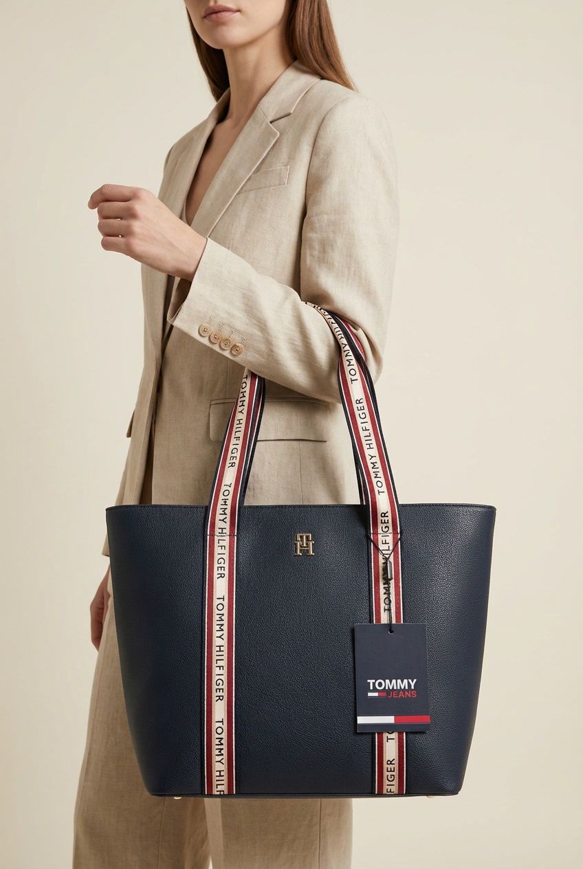 Tommye Hilfigere PU Structured Tote Bag