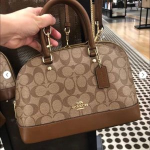 COACHE MINI SIERRA SATCHEL IN SIGNATURE CANVAS PREMIUM HAND BAG WITH BOX