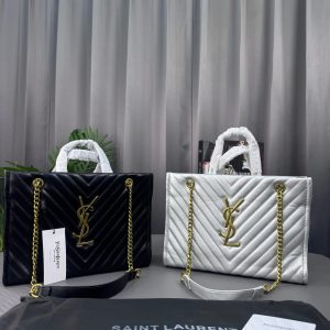 YSLL SAINT LAURENT MATELASSE LEATHER CASSANDRE SHOPPER TOTE BAG