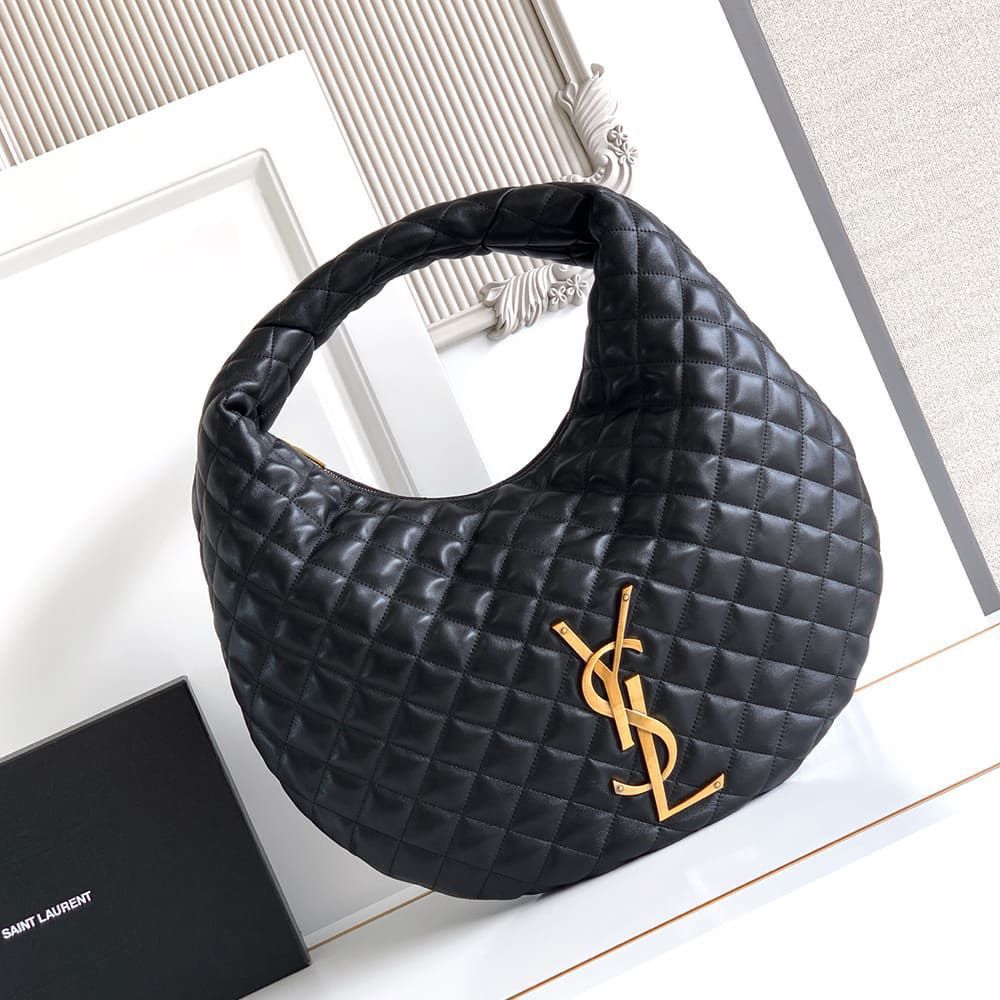 YSLE Icare Quilted Nappa Shoulder Hobo Bag